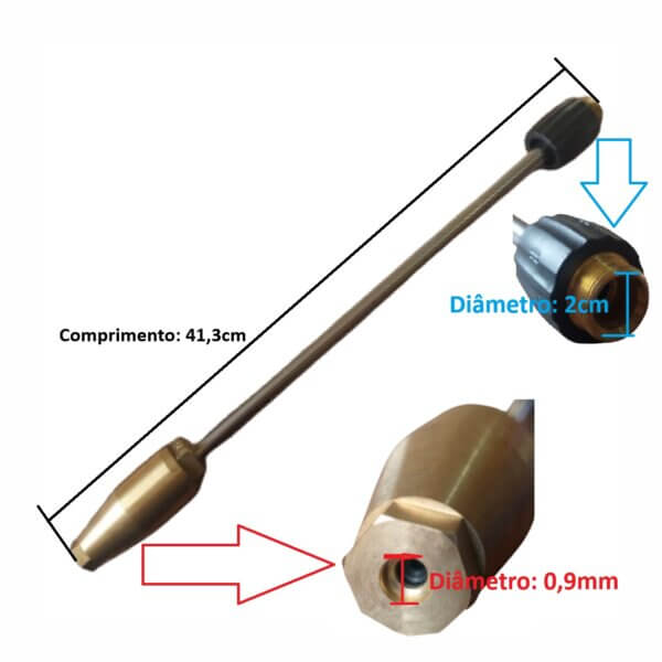 Lança Bico Turbo Inox Wap 330mm M22 Original P/ L-2600 - Imagem 8