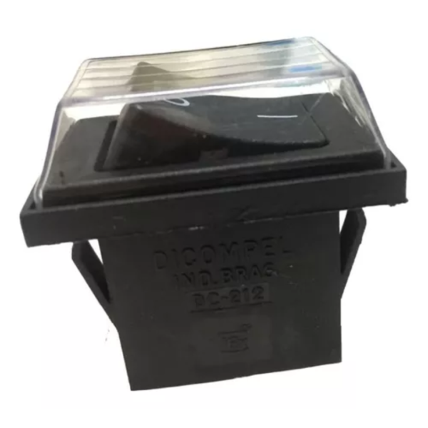 INTERRUPTOR L/D 16A PRETO C/ CAPA PROTETORA - Imagem 2