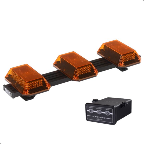 GIROLED 0,6MT 3 CÚPULAS FRONTAIS 186 LEDS 24V ÂMBAR - Imagem 2