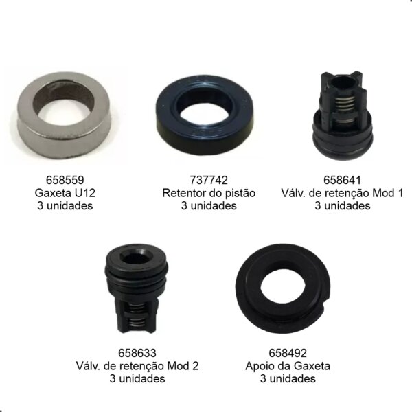 KIT GAXETA RETENTOR VALVULA JACTO 6500/6800/7000 ORIGINAL - Imagem 2