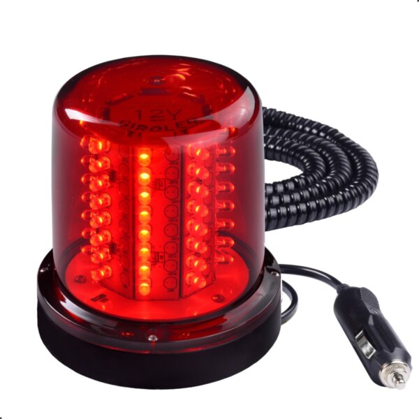 GIROLED 64 LEDS IMÃ E PLUG 12V VERMELHO - Imagem 2