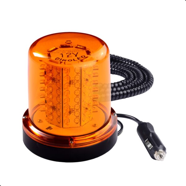 GIROLED 64 LEDS IMÃ E PLUG ÂMBAR 12V - Imagem 2