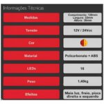 CONJUNTO SINALIZAÇÃO ASA DELTA 24V - CHICOTE 7MTS - Imagem 2