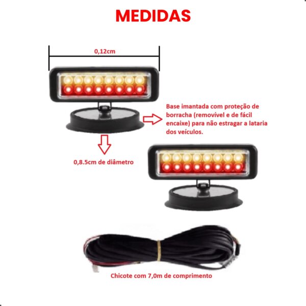 CONJUNTO SINALIZAÇÃO ASA DELTA 24V - CHICOTE 7MTS - Imagem 7