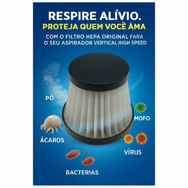 FILTRO HEPA ORIGINAL WAP PARA ASPIRADOR VERTICAL HIGH SPEED - Imagem 9