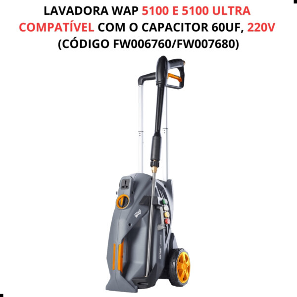 CAPACITOR 60uF 220V P/ LAVAJATO WAP 5100 - Imagem 2