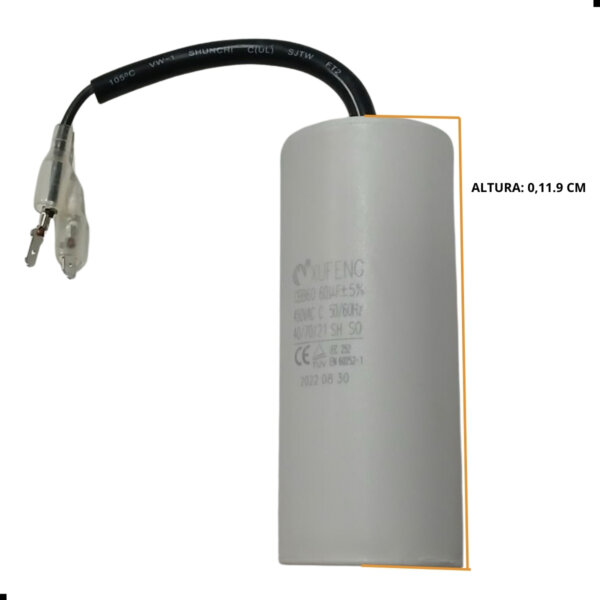 CAPACITOR 60uF 220V P/ LAVAJATO WAP 5100 - Imagem 5
